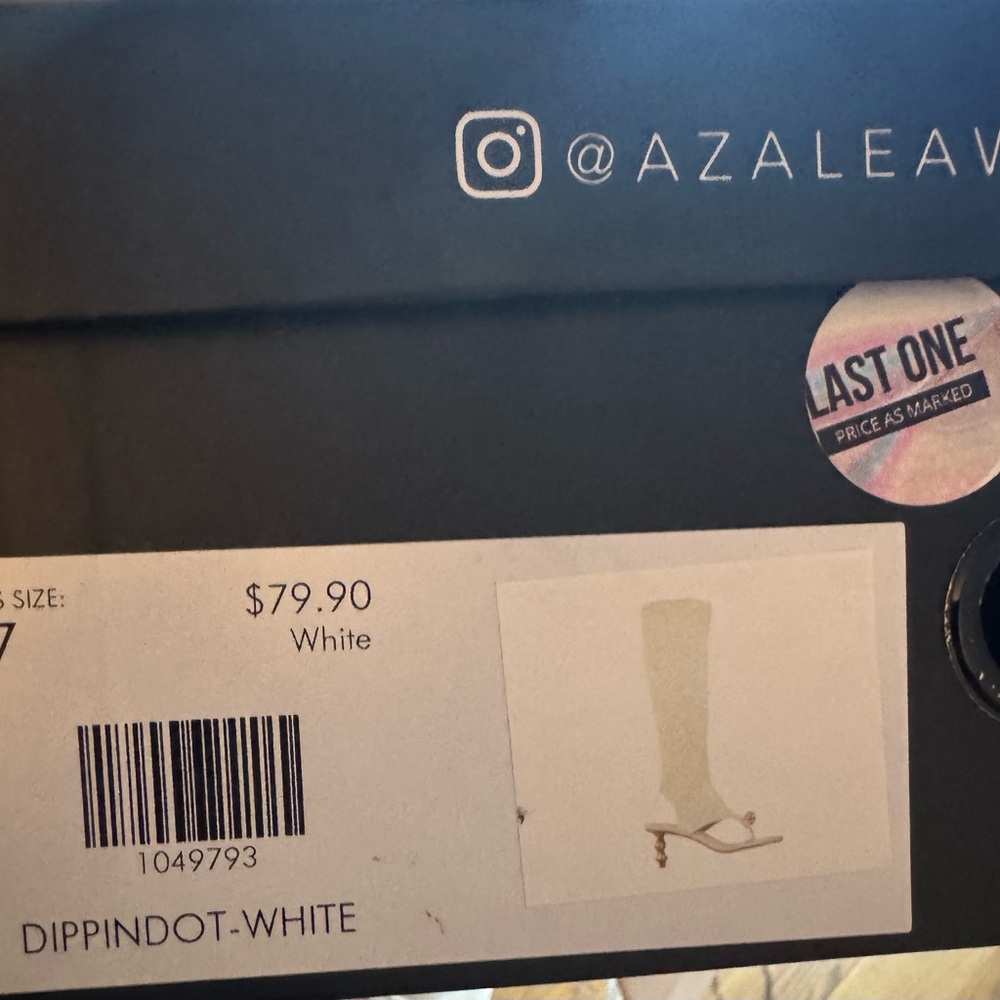 Azalea Wang Dippindot White Knee High Boots Sphere Heel NIB Size 7 - Picture 7 of 7